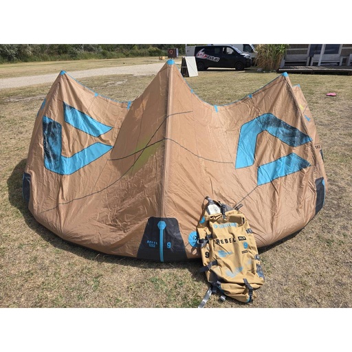 [P0175085-C08:sand/turpuoise-Duotone-2026-9-GEB02] Gebraucht Duotone Rebel SLS 2026 Kite 9 m² Sand/Turpuoise 02